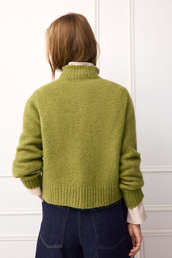 TFP by Tamara Falc&oacute; Cropped cross-knit jumper Green