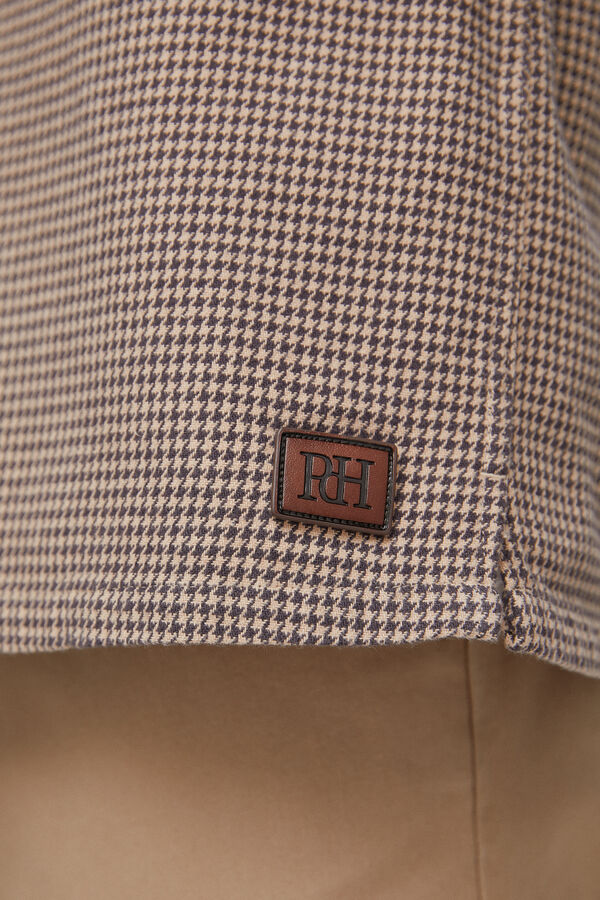 Pedro del Hierro Sobrecamisa en tejido de cuadros Marr&oacute;n