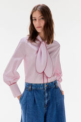 TFP by Tamara Falcó Striped shirt with bow or tie Burgundy