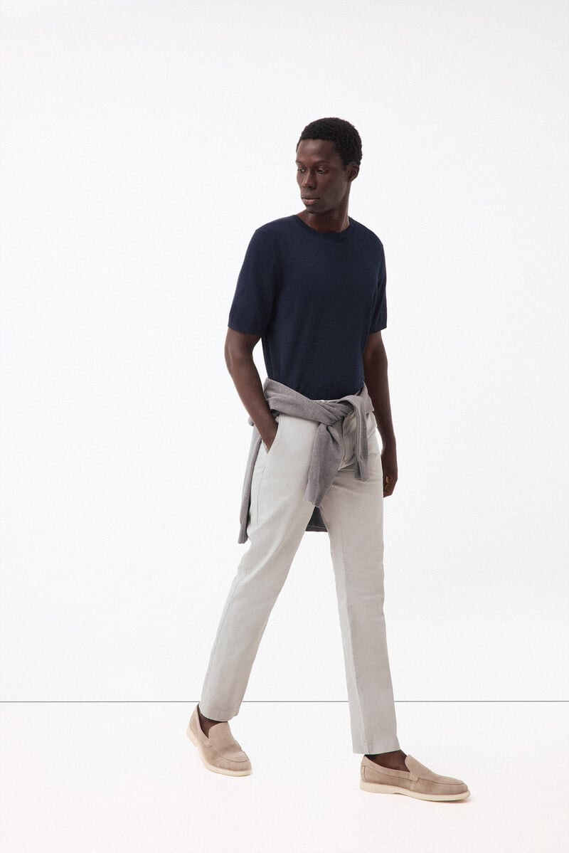 Pedro del Hierro Lightweight structure slim chinos Grey