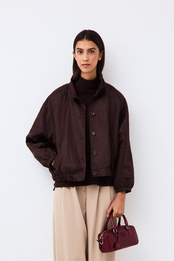 Pedro del Hierro Chocolate brown bomber jacket Brown