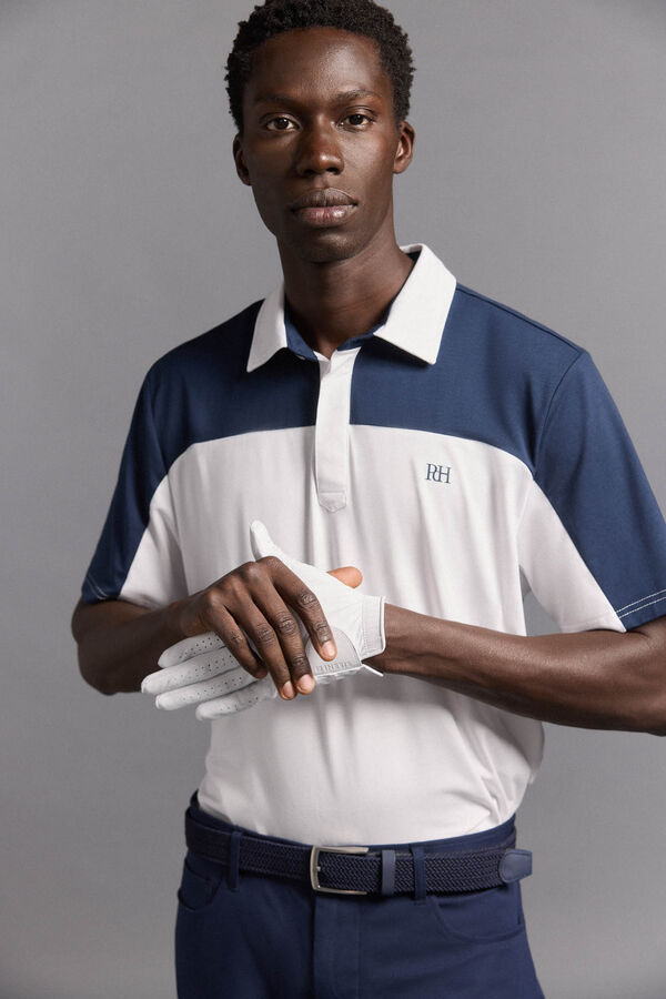 Pedro del Hierro Pólo de golfe contrastante Ecru