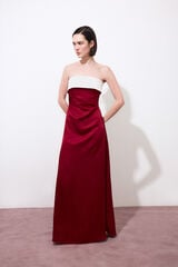 Pedro del Hierro Long strapless dress Burgundy