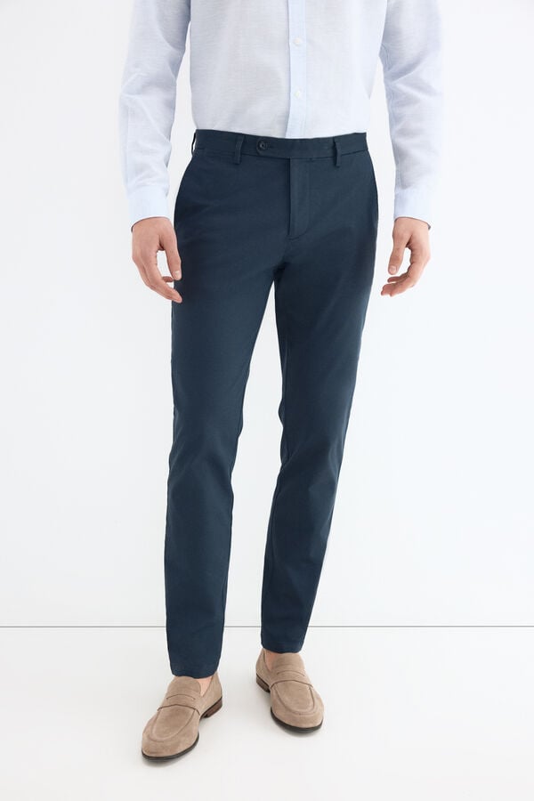 Pedro del Hierro Printed slim fit chinos Blue