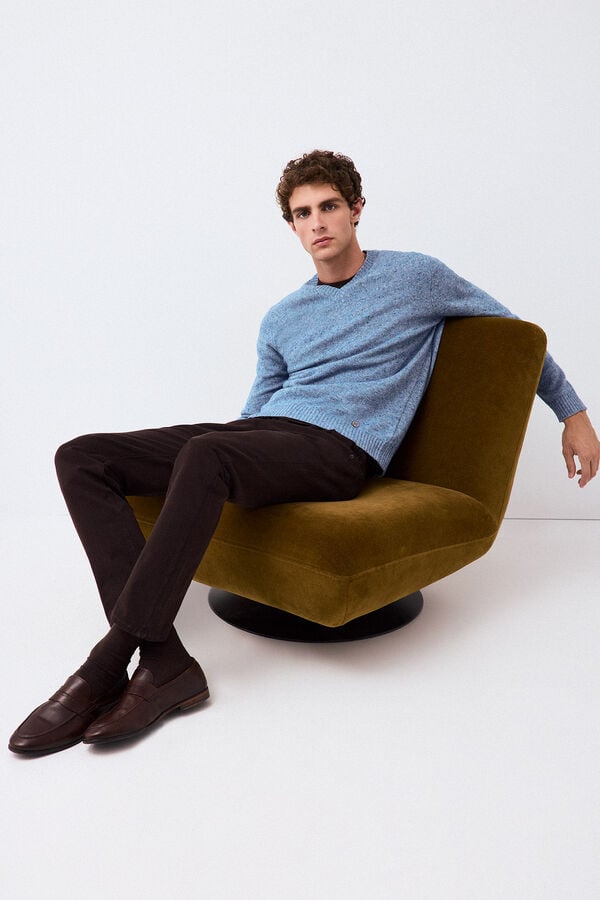 Pedro del Hierro Italian premium yarn knit jumper Blue
