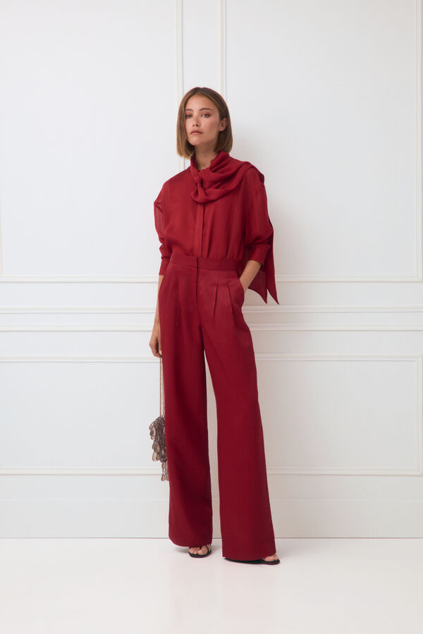TFP by Tamara Falc&oacute; Combined bow blouse Red