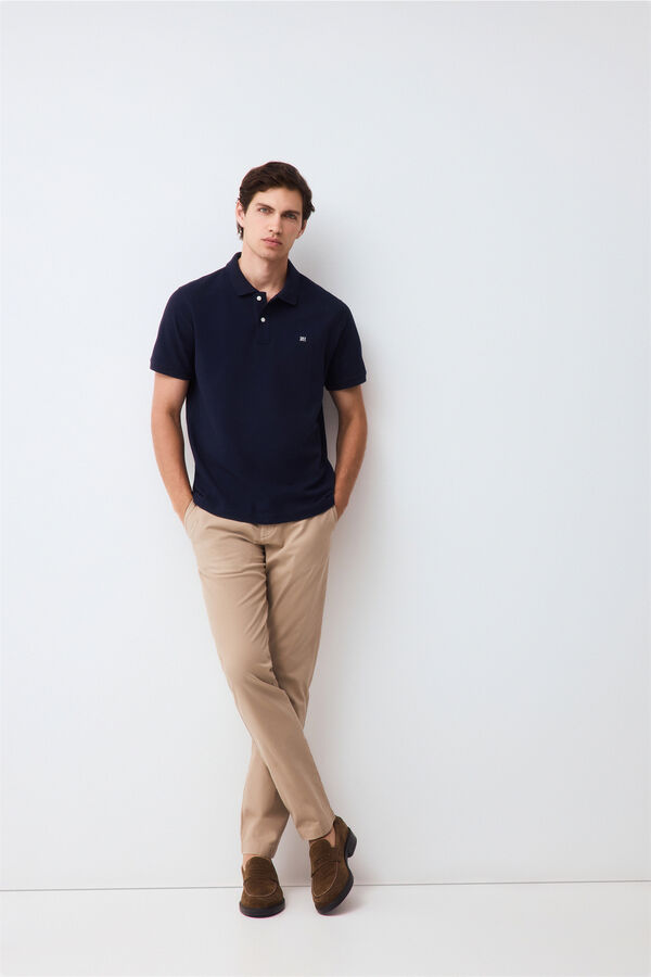Pedro del Hierro Piqu&eacute; basic polo shirt Blue