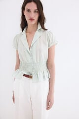 Pedro del Hierro Coated plain blouse Turquoise