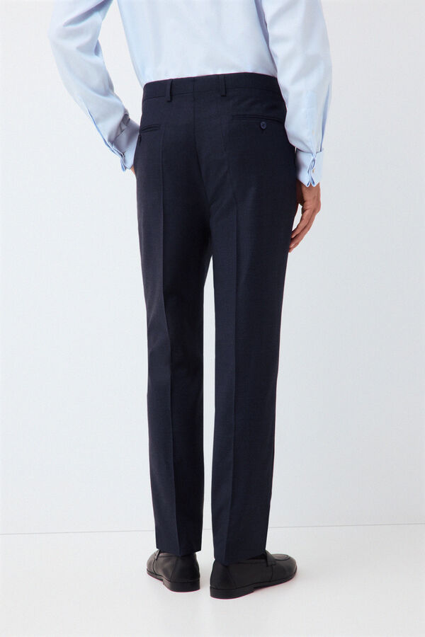 Pedro del Hierro Blue plaid slim fit tailored trousers Blue