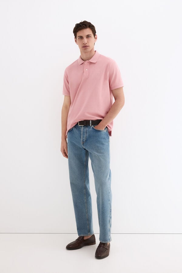 Pedro del Hierro Basic piqu&eacute; polo shirt Coral