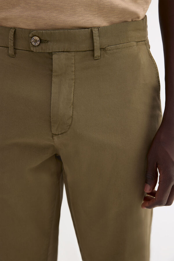 Pedro del Hierro Regular fit textured chinos Green