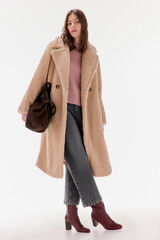 TFP by Tamara Falcó Teddy-effect coat Ecru