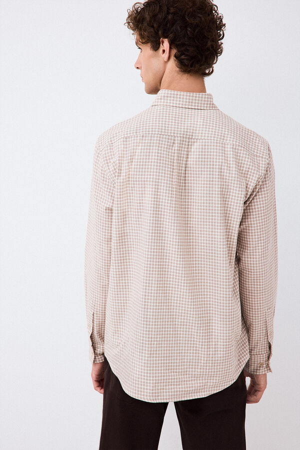 Pedro del Hierro Melange plaid shirt Beige