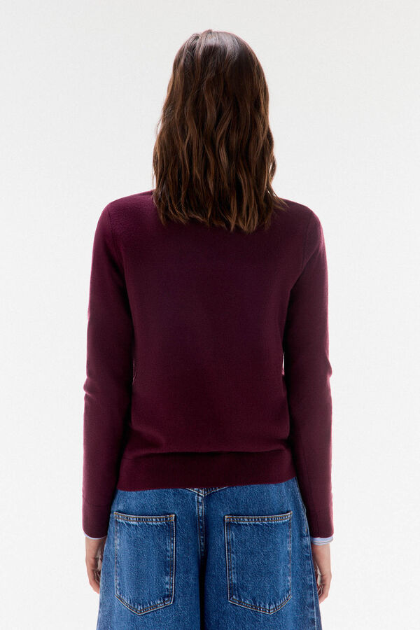 TFP by Tamara Falcó 100% wool sweater with scarf Burgundy
