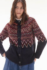 TFP by Tamara Falcó Multicoloured geometric jacquard jacket Blue
