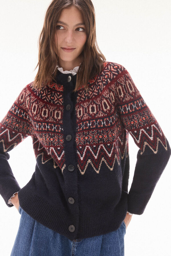 TFP by Tamara Falcó Multicoloured geometric jacquard jacket Blue