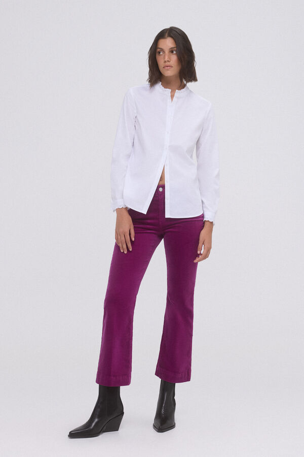 Pedro del Hierro Flare cropped velvet pants Pink