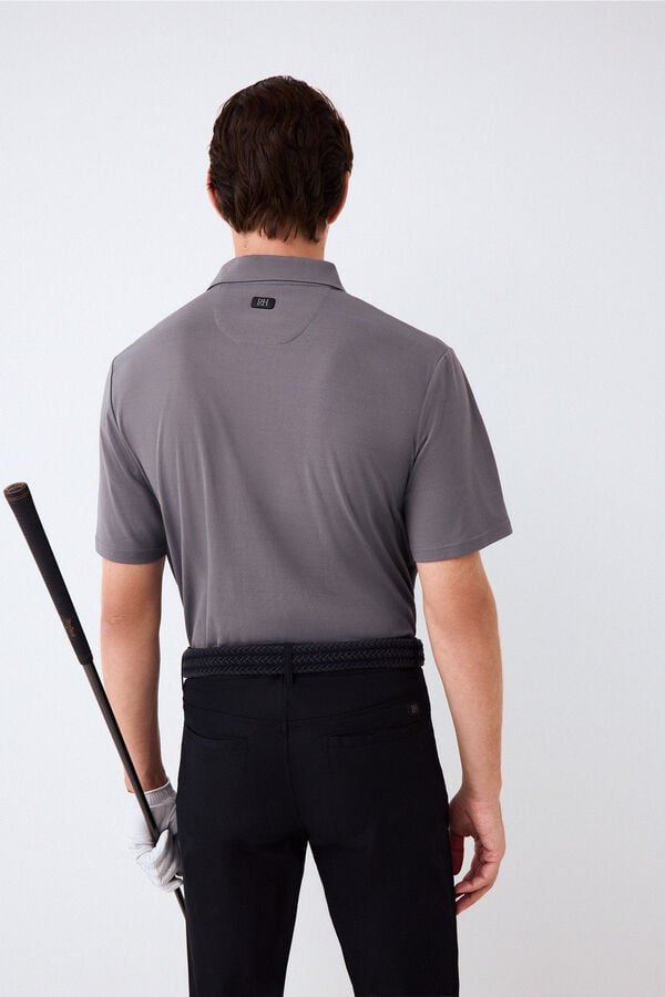 Pedro del Hierro Polo t&eacute;cnico gola com fecho-&eacute;clair Golf Cizento