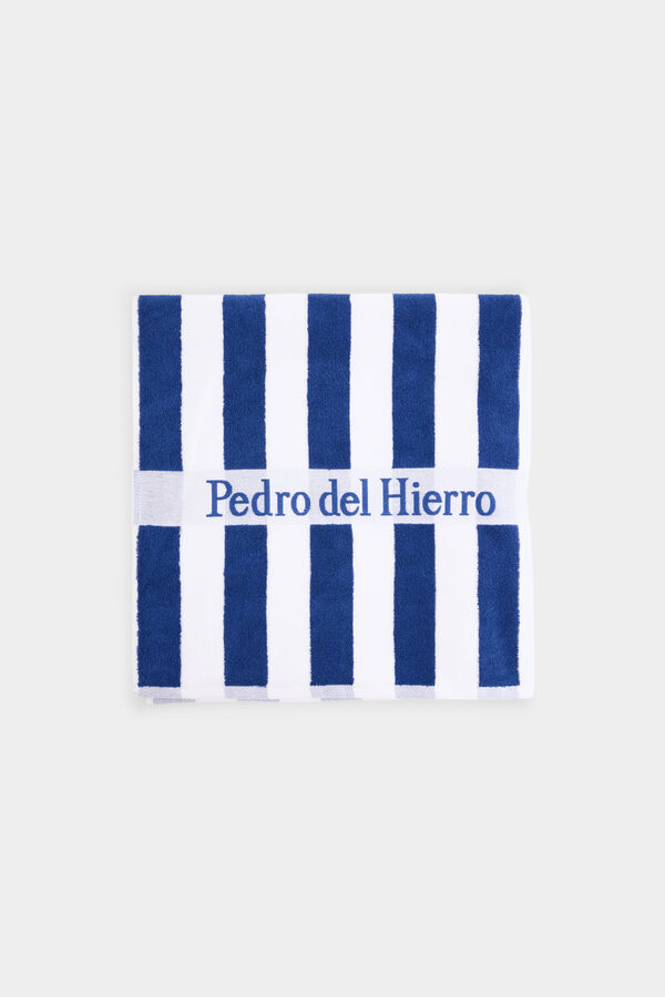 Pedro del Hierro Striped beach towel Blue