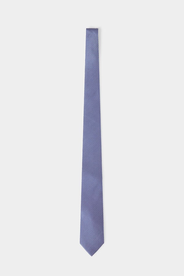 Pedro del Hierro Extra-fine silk tie Blue