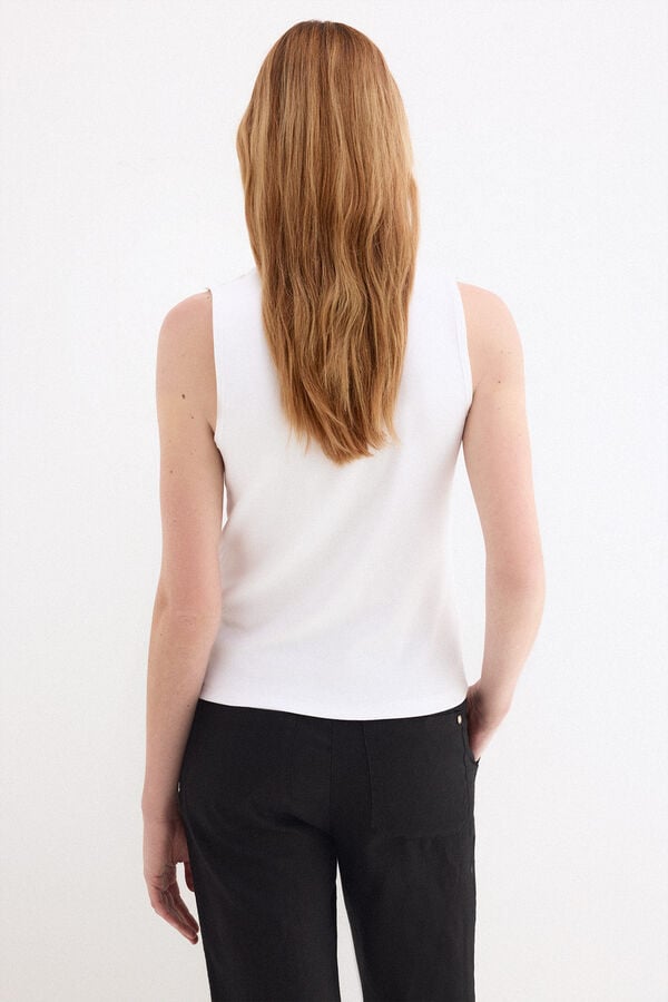 Pedro del Hierro Sleeveless ribbed T-shirt White