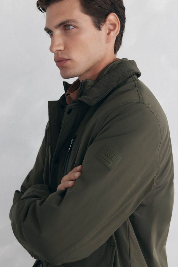 Pedro del Hierro Jacket with wool neck Green