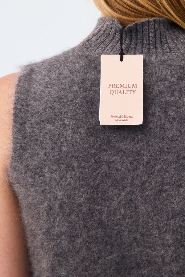 Pedro del Hierro Chaleco punto efecto pelo Gris