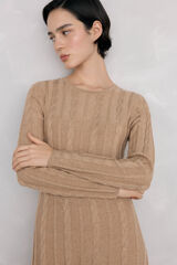 Pedro del Hierro Cross-knit dress Beige
