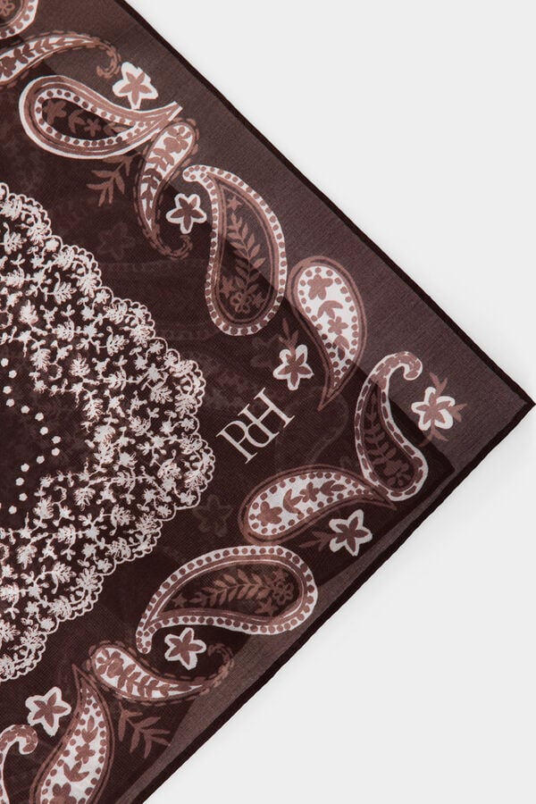 Pedro del Hierro Printed scarf Brown