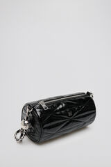 Pedro del Hierro Quilted leather baguette bag Black