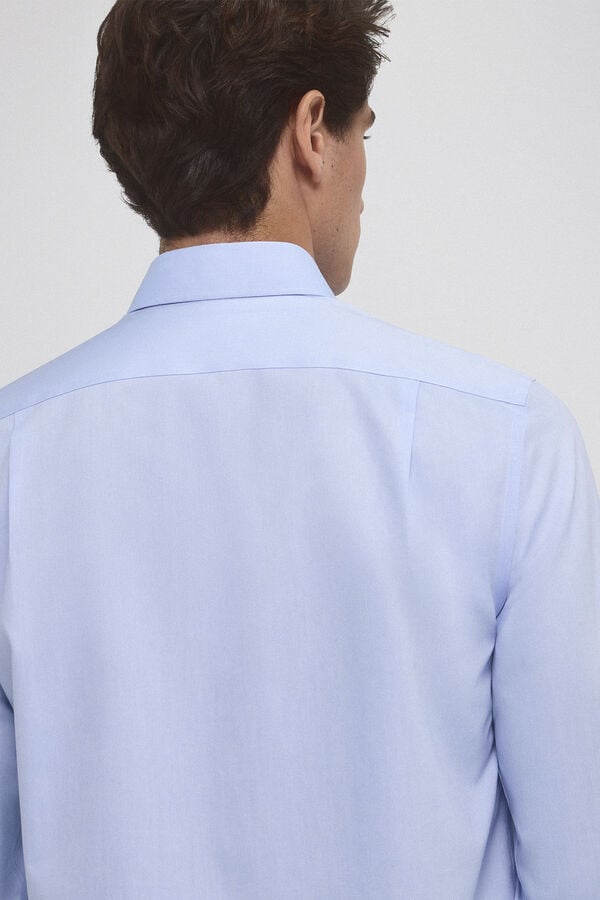 Pedro del Hierro Plain regular fit dress shirt, non-iron and anti-stain Blue