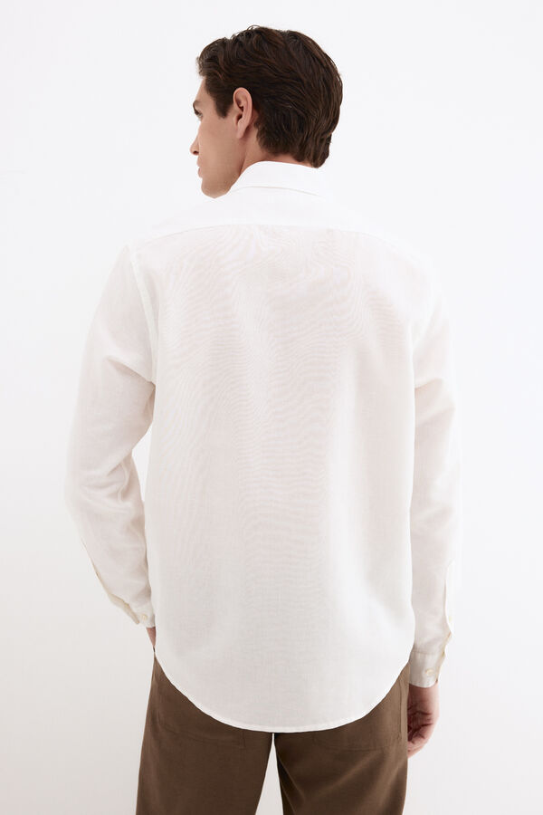 Pedro del Hierro Camisa lino bolsillos Crudo