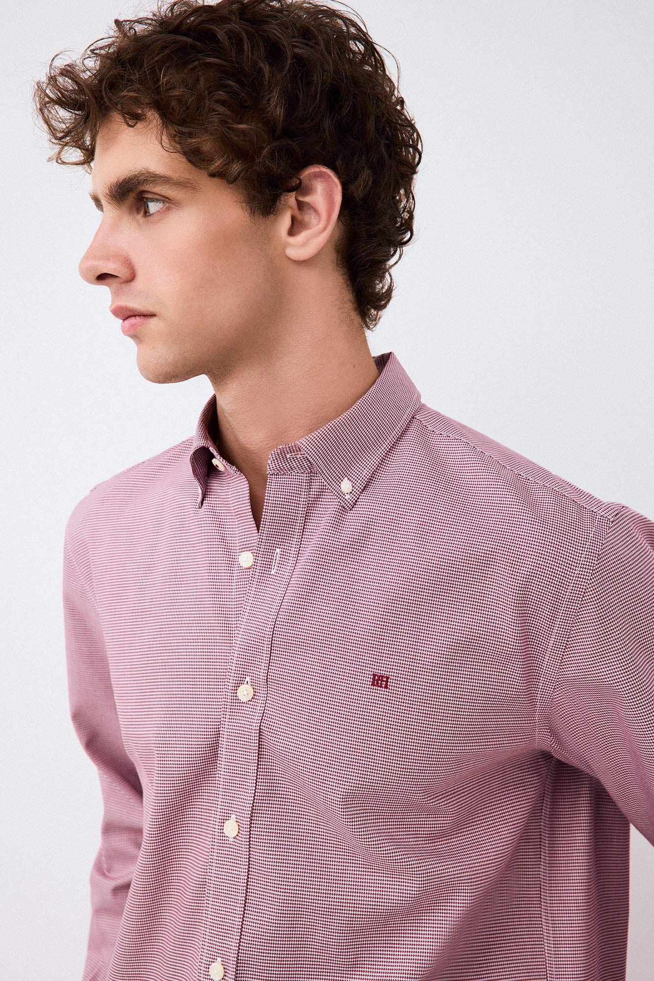 Pedro del Hierro Houndstooth micro shirt