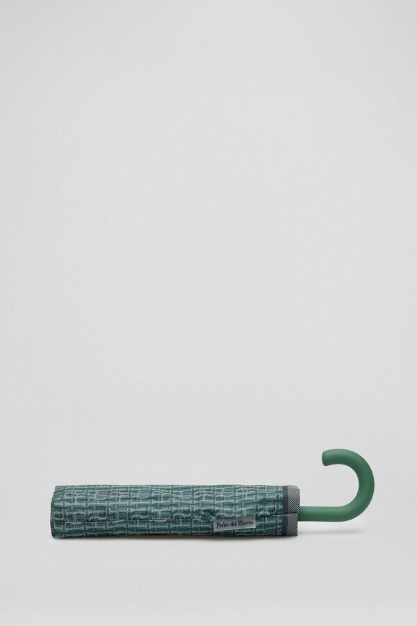 Pedro del Hierro Paraguas con estampado de logo en tonos verdes Verde