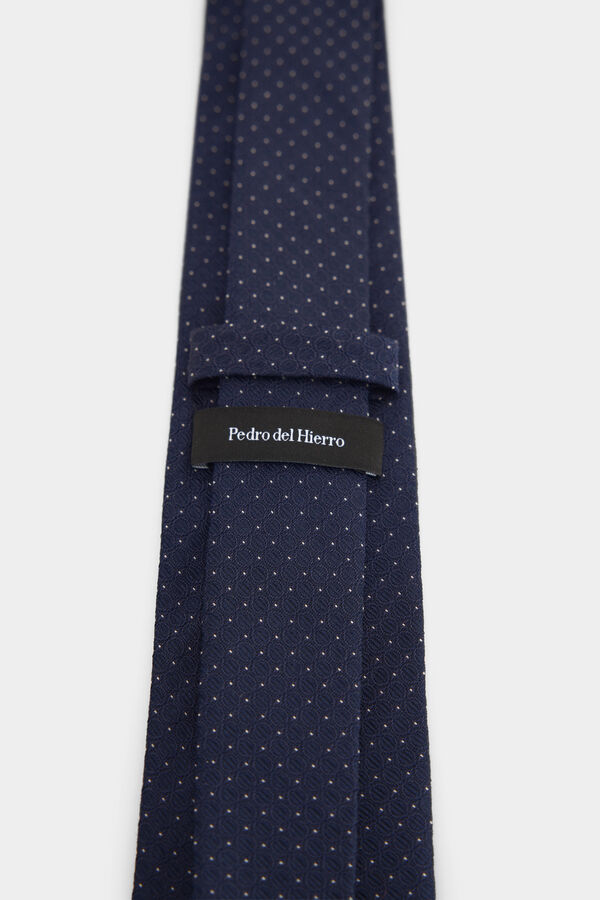 Pedro del Hierro Natural silk tie Blue