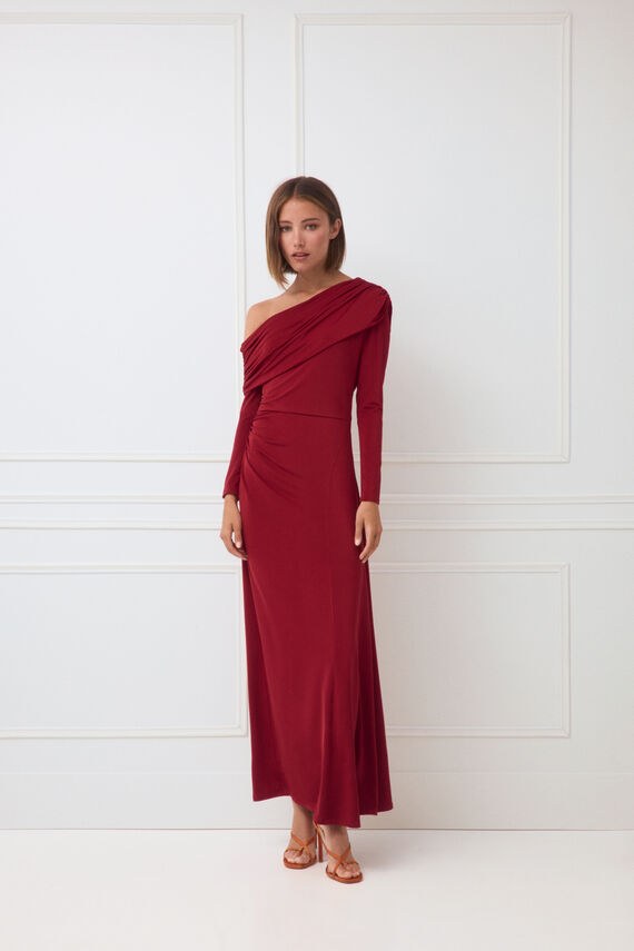 Vestido asimétrico drapeado