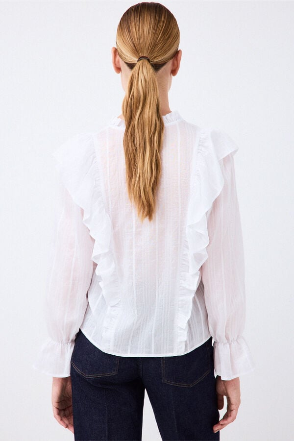 Pedro del Hierro Fluid ruffle blouse White