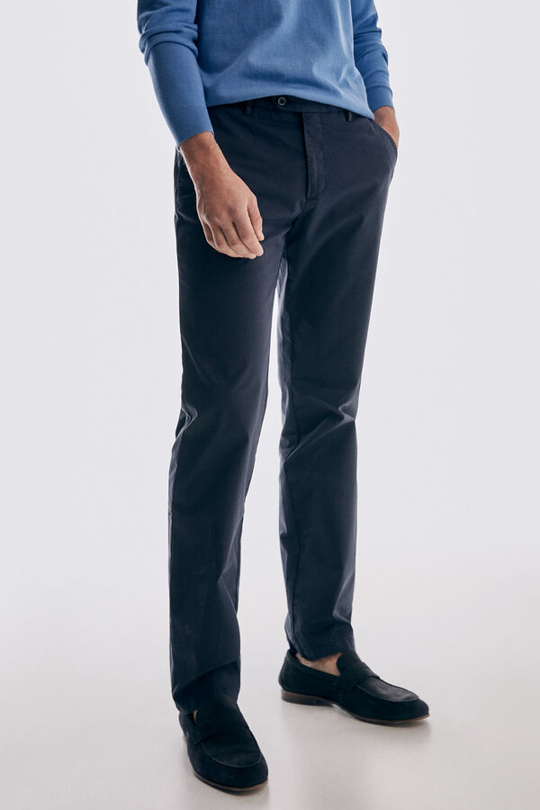 Pedro del Hierro Classic fit Premium Flex chinos Blue