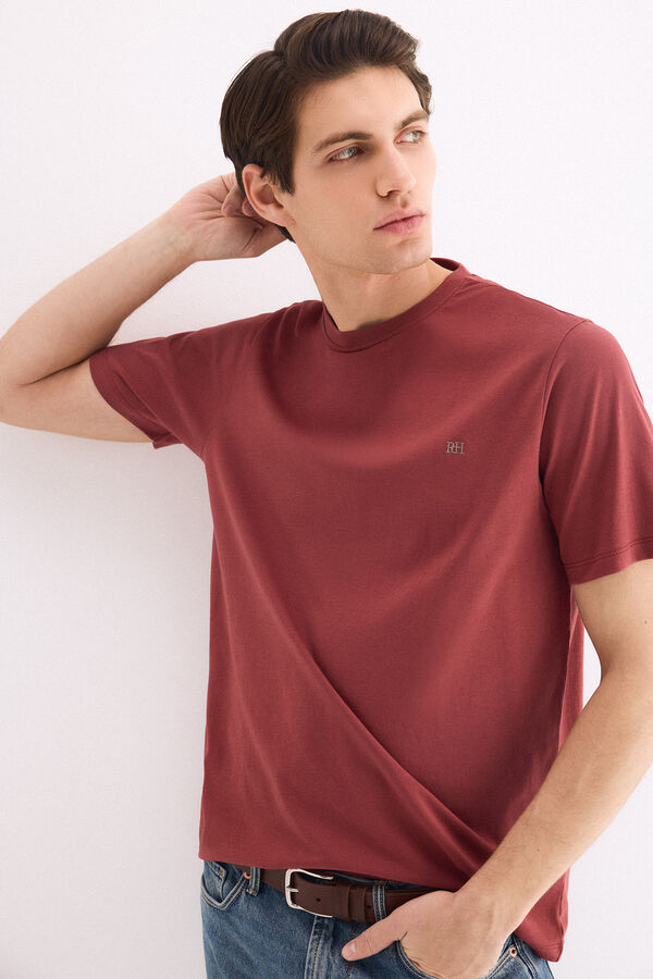 Pedro del Hierro Basic logo T-shirt Burgundy