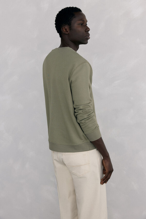 Pedro del Hierro Sweatshirt logo crew neck Green