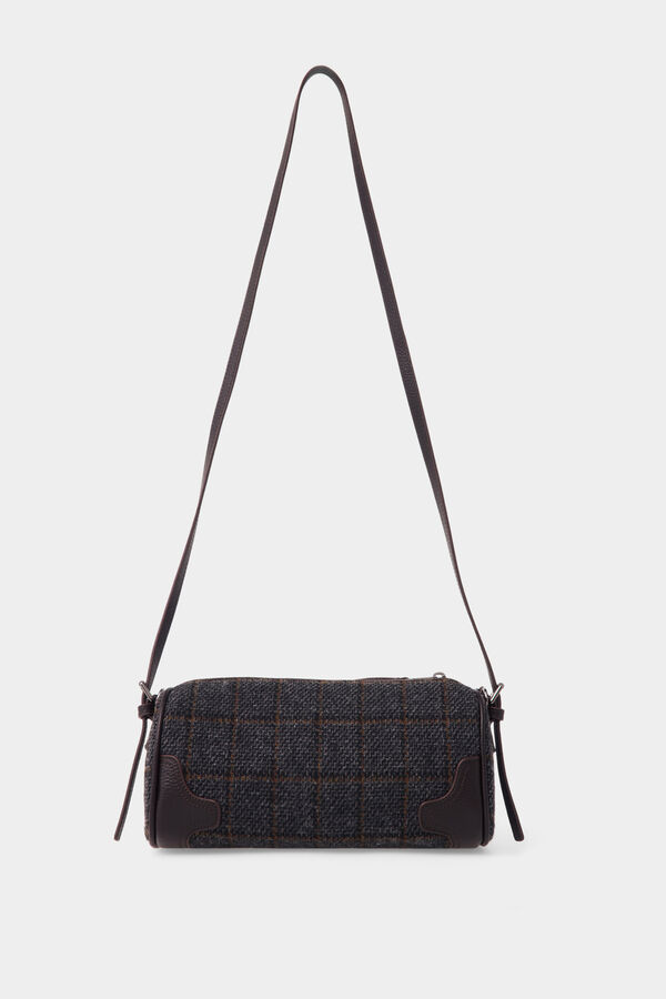 Pedro del Hierro Plaid mini handbag Brown