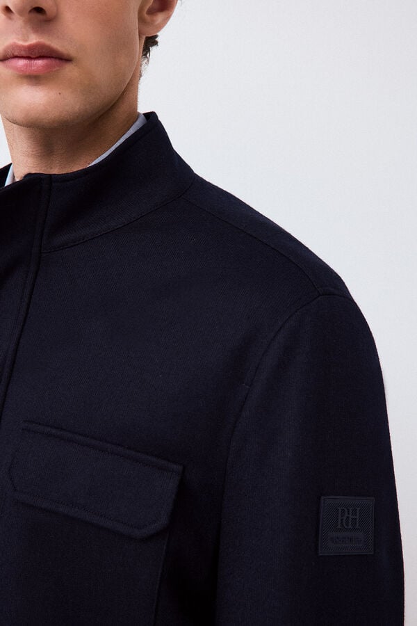 Pedro del Hierro Wool blend knit jacket Blue