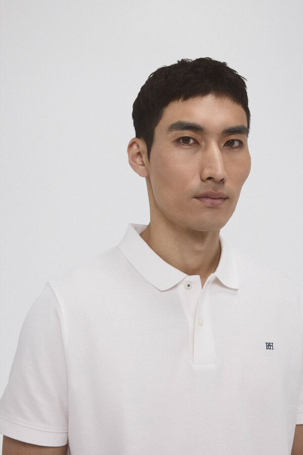 Pedro del Hierro Basic piqué polo shirt Ecru