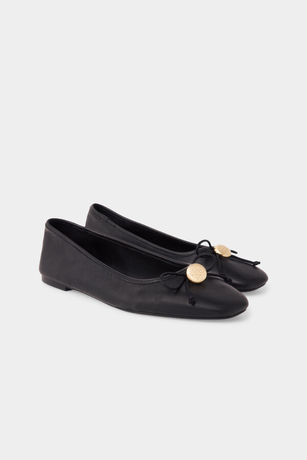 Pedro del Hierro Leather ballet flats Black