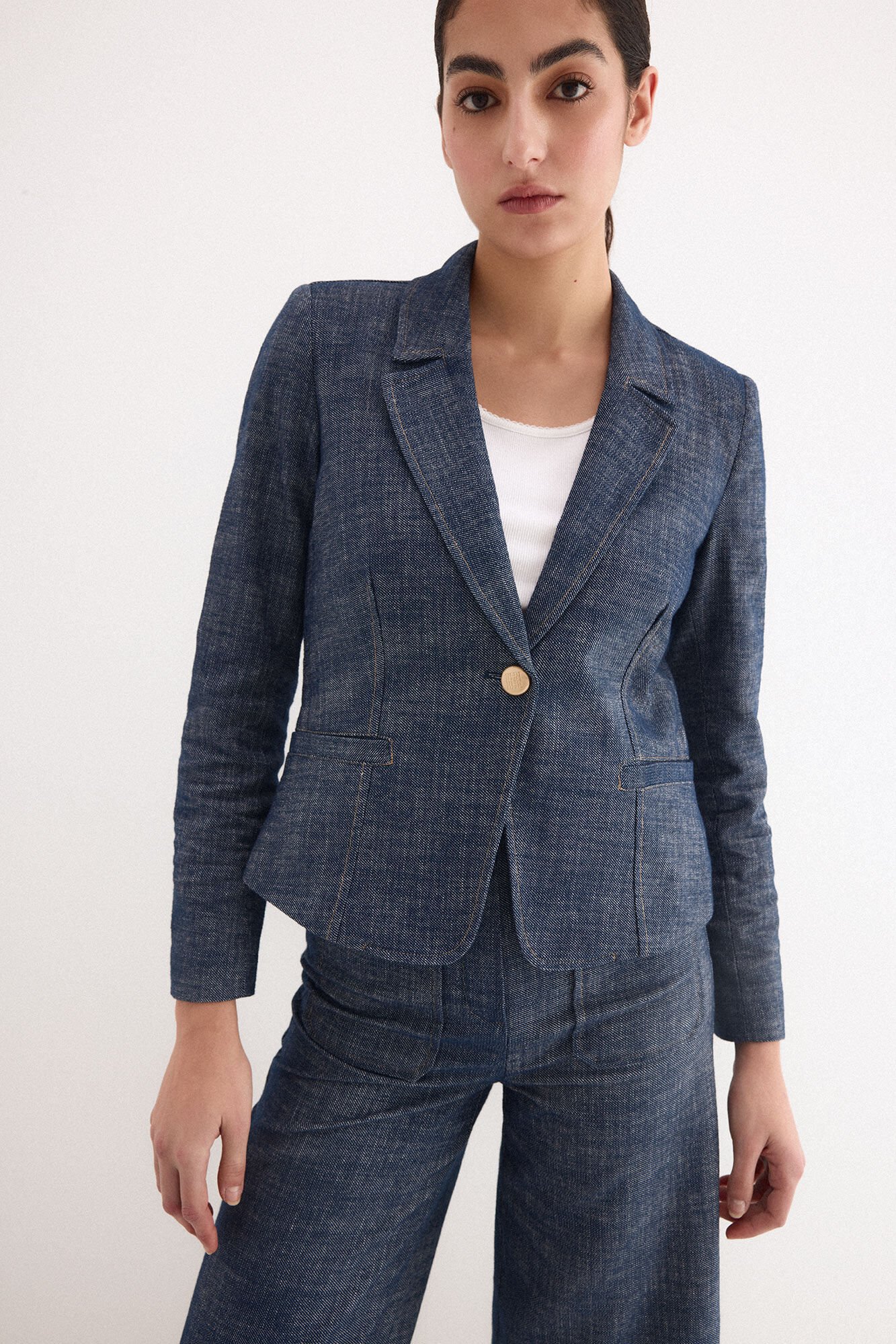Pedro del Hierro Denim cropped blazer