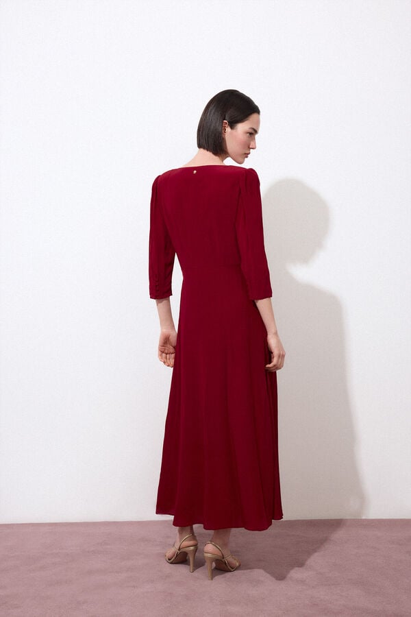 Pedro del Hierro Vestido comprido midi Bordeaux