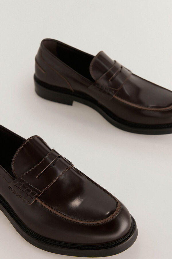 Pedro del Hierro Leather dress loafer Brown