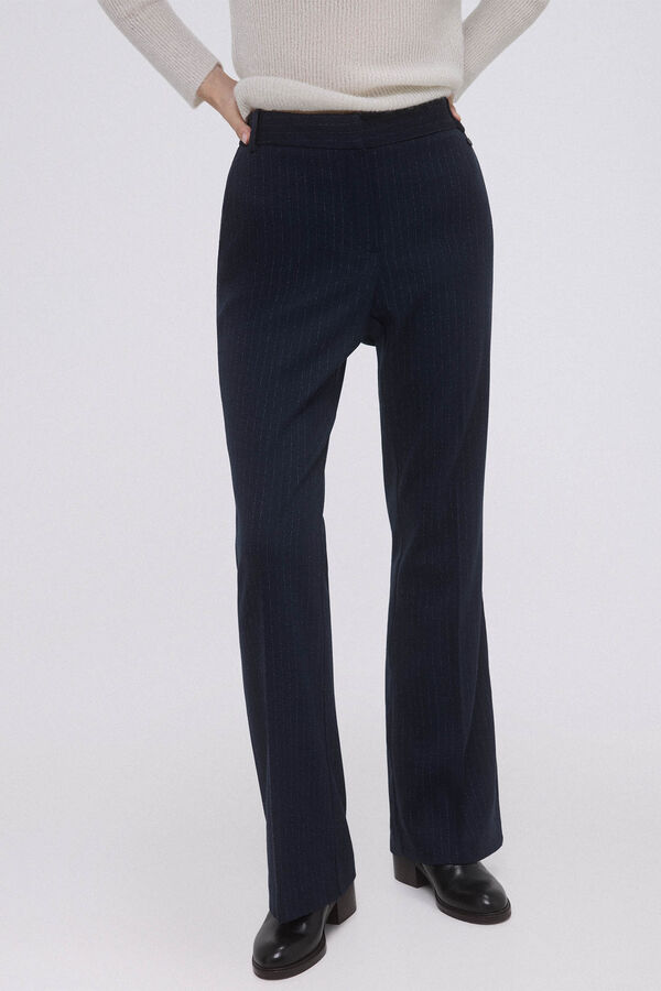 Pedro del Hierro Pinstripe trousers Blue