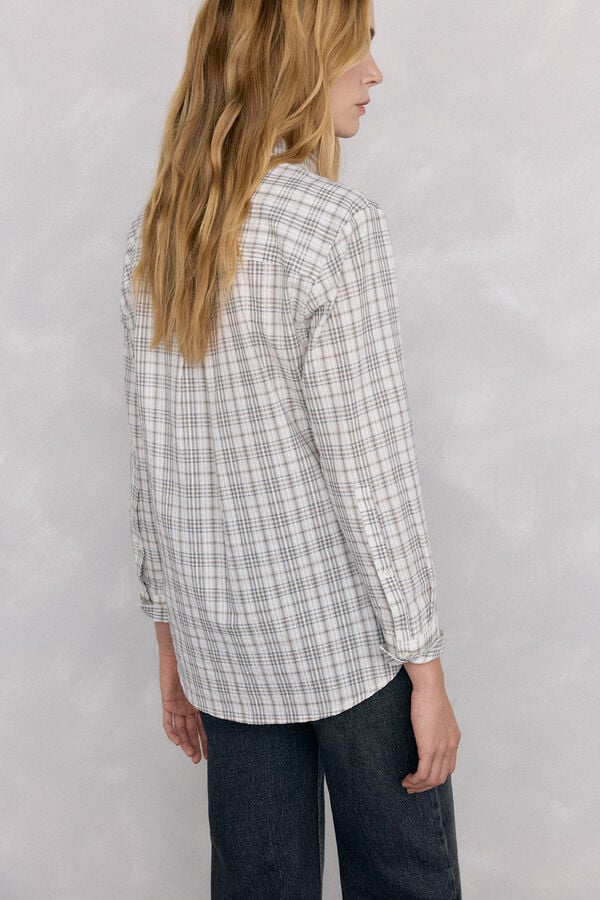 Pedro del Hierro Wide plaid shirt Grey