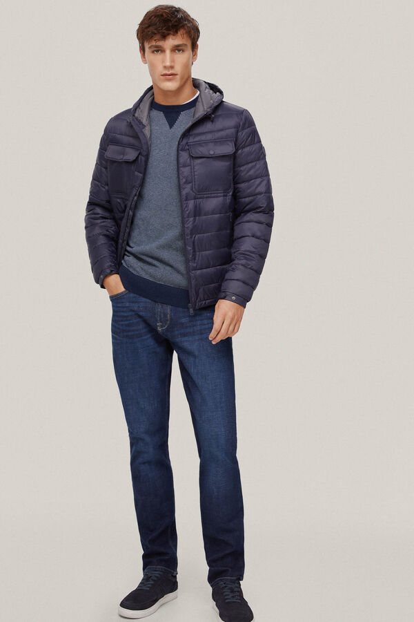 Pedro del Hierro Ultralight jacket with hood Blue
